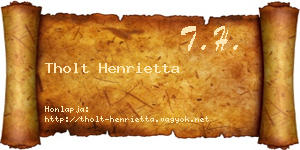Tholt Henrietta névjegykártya